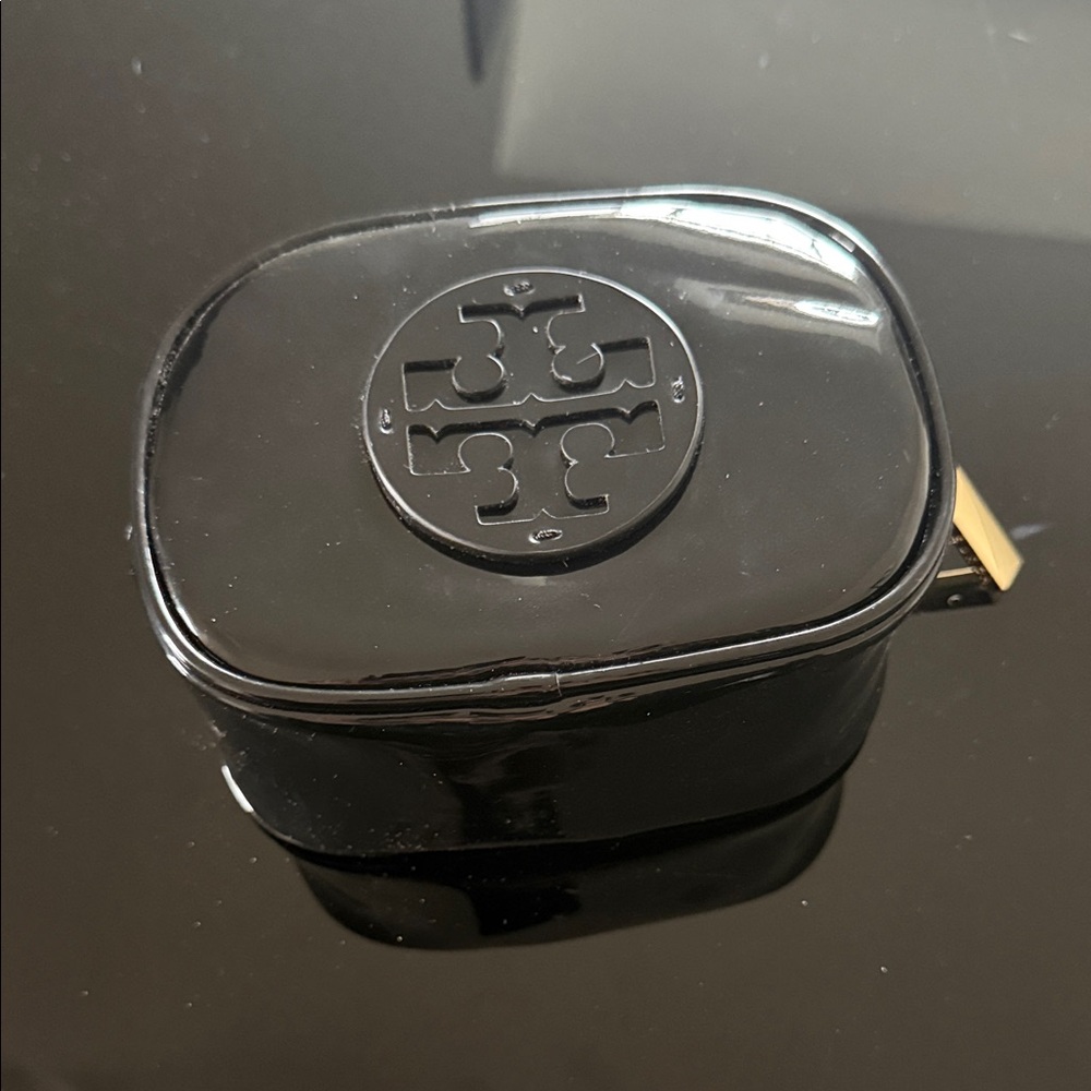 Tory Burch Glossy Black Cosmetic Pouch